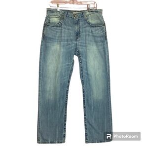 BKE TYLER Men's Straight Jeans - Light Blue